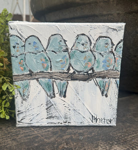 Jill Harper 6" Six Little Birds Canvas Art