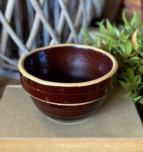 Vintage Brown USA Pottery Bowl