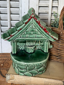 Vintage Green "Wishing You Well" Planter