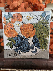 Jill Harper 8" Fall Floral Arrangement Canvas Art