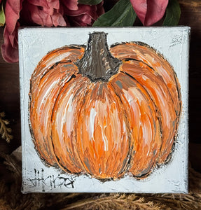 Jill Harper 6" Pumpkin Canvas Art
