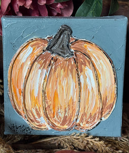 Jill Harper 6" Heavy Textured Pumpkin Canvas Art