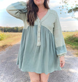 Two-Tone Sage Eliza Tunic