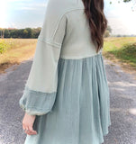 Two-Tone Sage Eliza Tunic