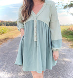 Two-Tone Sage Eliza Tunic