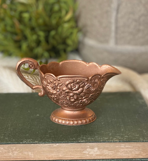 Vintage Painted Pewter Creamer