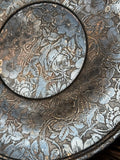 Vintage Silver Tray With Floral and Bird Details