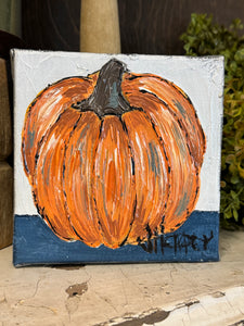 Jill Harper 5" Pumpkin Canvas Art