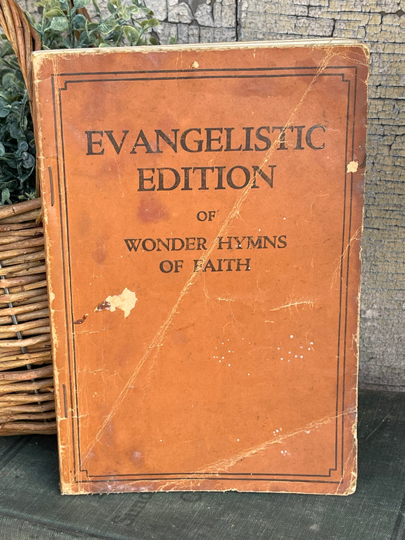 Vintage Evangelistic Edition of Wonder Hymns of Faith Book Canvas Cover