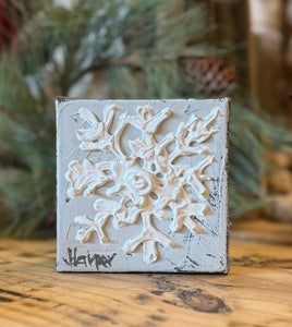 Jill Harper 4" Heavy Texture Snowflake Canvas Painting