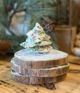 Handmade Clay & Paper Dancing Tree w/ Coaster Set