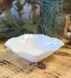 Vintage Square Milkglass Candy Dish