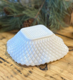 Vintage Square Milkglass Candy Dish