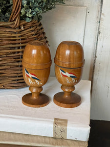 Vintage Wooden Republica Dominicana Salt & Pepper Shakers