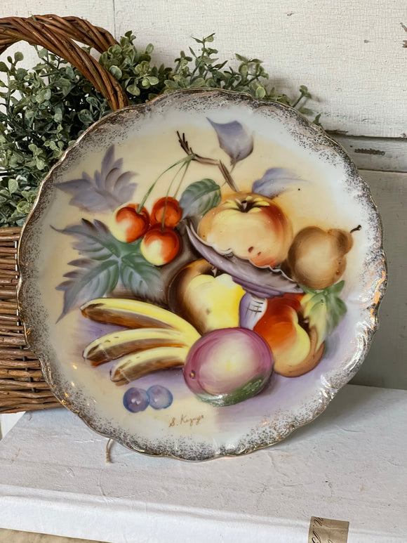Vintage Painted Fruit Plate
