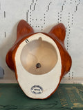 Vintage Ceramic Fox String and Scissor Holder Made in England