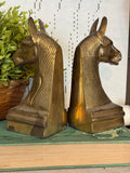 Vintage Brass Horse Head Bookends