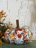 Mini Handmade Fall Floral Fabric Pumpkin