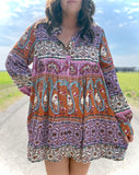 Paisley Print Shirt Dress