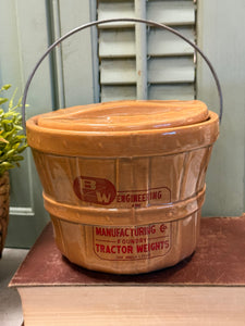 Vintage Ceramic Basket with Advertising