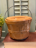 Vintage Ceramic Basket with Advertising