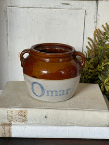 Vintage Brown & Cream Omar Bean Pot