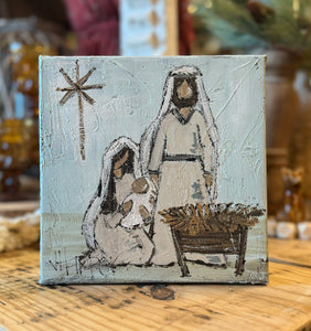 Jill Harper 8" Holy Family Canvas Art