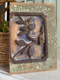 Antique 1800's Chinese Temple Carving With Shell Detail