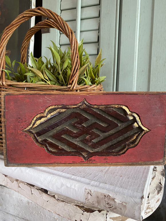 Antique 1800's Chinese Wood Temple Carving