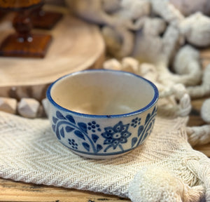 Vintage Pottery Bowl w/ Blue Design