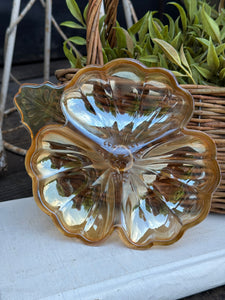 Carnival Glass Clover Shape Dish