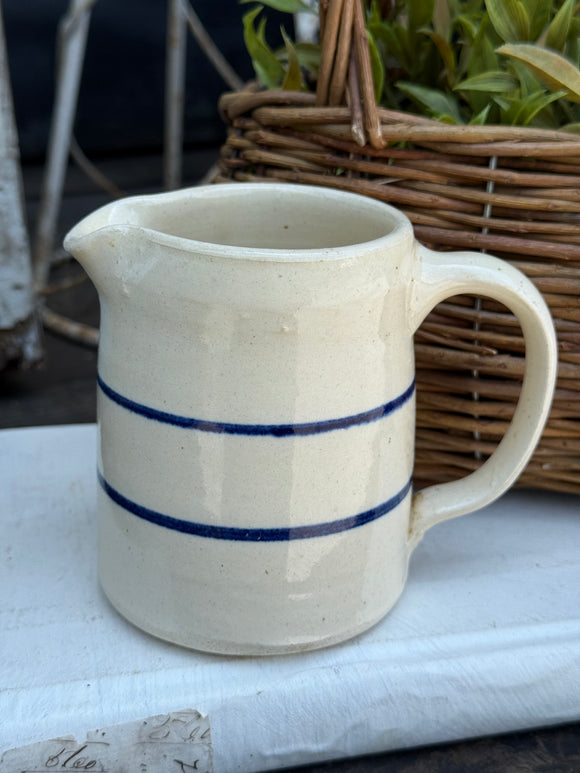 Vintage Striped Creamer Hand Turned Casey Pottery