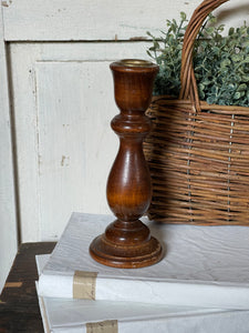 Vintage Wood Candlestick Holder