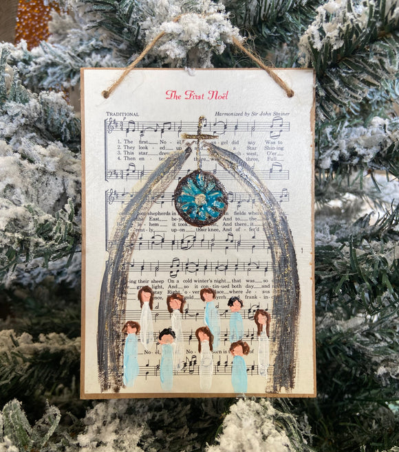 Handmade The First Noel w/ Choir Ornament/Hanger