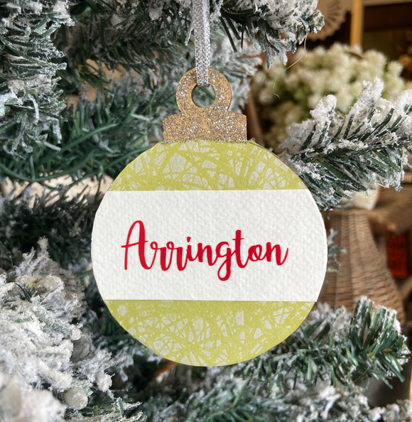 Handmade Wooden Arrington Bulb Ornament