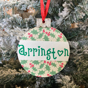 Handmade Wooden Arrington Bulb Ornament