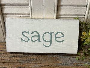 Handmade Reclaimed Wood “Sage” Sign