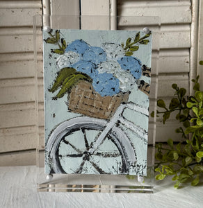 Jill Harper 5"x 3.5" Acrylic Block Frame Bicycle Canvas Art