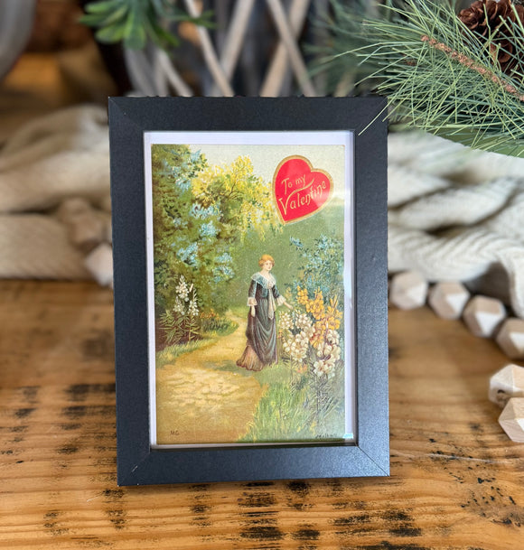 Framed Vintage Valentine's Day Postcard