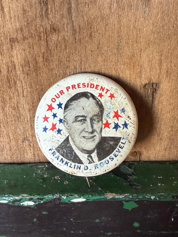 Vintage 1940 Franklin Roosevelt Presidential Pin