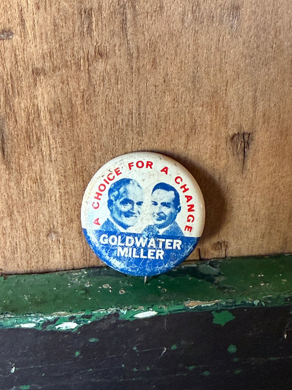 Vintage 1964 GOLDWATER MILLER Presidential Pin