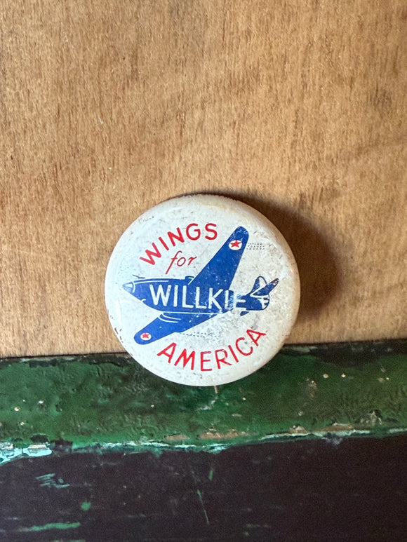 Vintage 1940 Wendell Willkie Presidential Pin