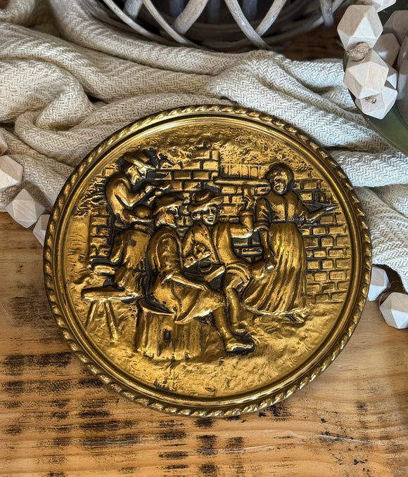 Vintage Brass English Wall Plate