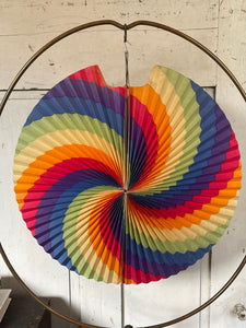 Vintage German Rainbow Swirl Paper Lantern