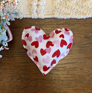 Handmade Heart-Printed & Shaped Fabric Mini Pillow