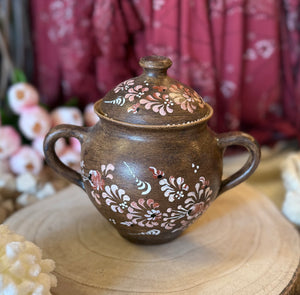 Found Made in Austria Hand-Painted Pottery Pot w/ Lid