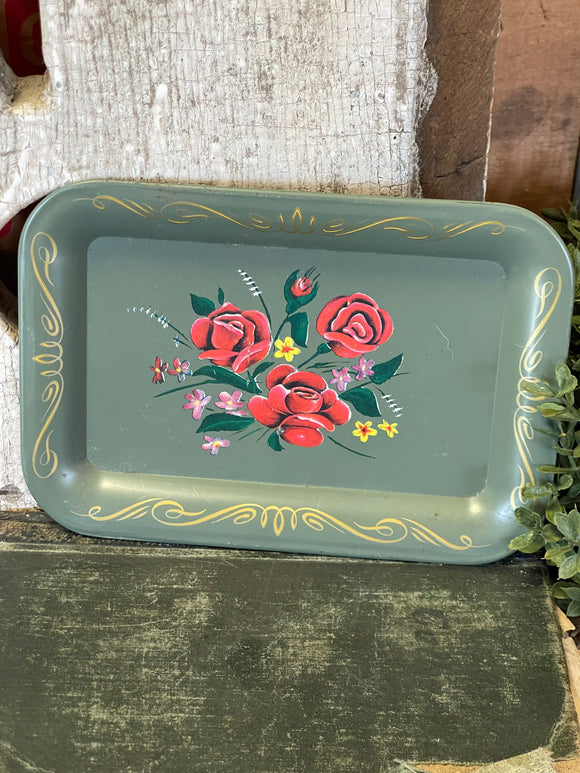 Small Vintage Floral Tray