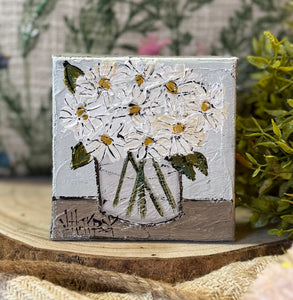 Jill Harper 4" Daisies in Glass Canvas Art