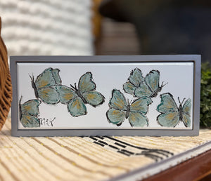 Jill Harper 5" x 12" Framed Butterflies Canvas Art