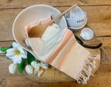 Hand Woven Striped Tea Towel Orange
